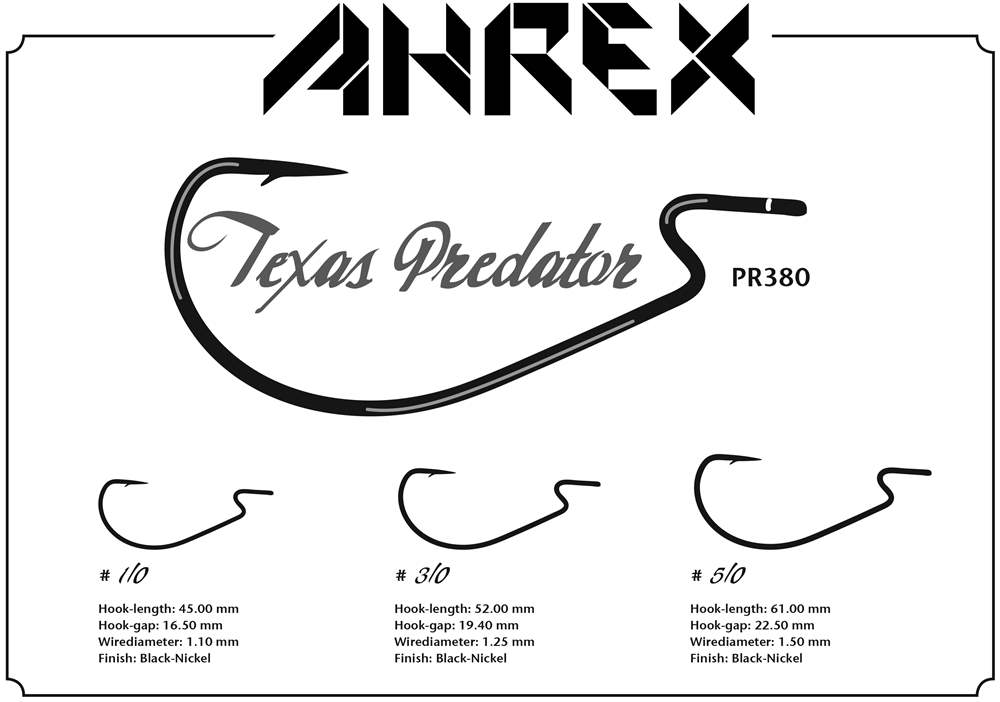 Ahrex Pr380 Texas Predator #1/0 Fly Tying Hooks